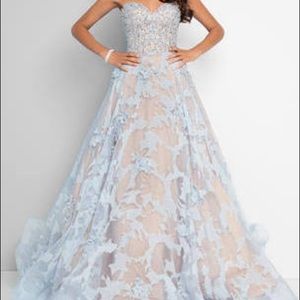 NWT Baby blue strapless ball gown prom dress.